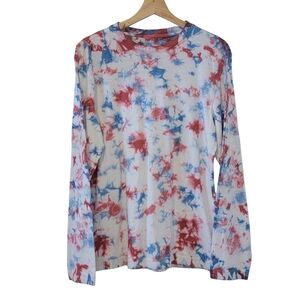 Original Use Red and Blue Tie-Dye Long Sleeve 100% Cotton Shirt Mens S